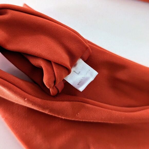 Women's Zaful Bikini Set Burnt Orange Scoop Neck High Waisted Cheeky Large GUC - Picture 5 of 8